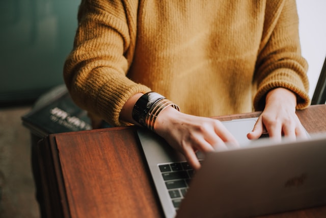 Woman learning online